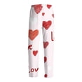 thumbnail image 5 of Fgvctg Mens Pajama Pants Valentine's Day Cute Sleepwear Wide Leg Pajamas Heart Graphic High Waisted Pjs Pants Oversized Spring Drawstring Lounge Pants with Pockets Deep Red S, 5 of 6