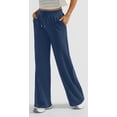 thumbnail image 4 of Women’s High Waisted Sweatpants Wide Leg Lounge Pants with Drawstring Elastic Waist Casual Workout Jogger Trousers with Pockets, 4 of 7