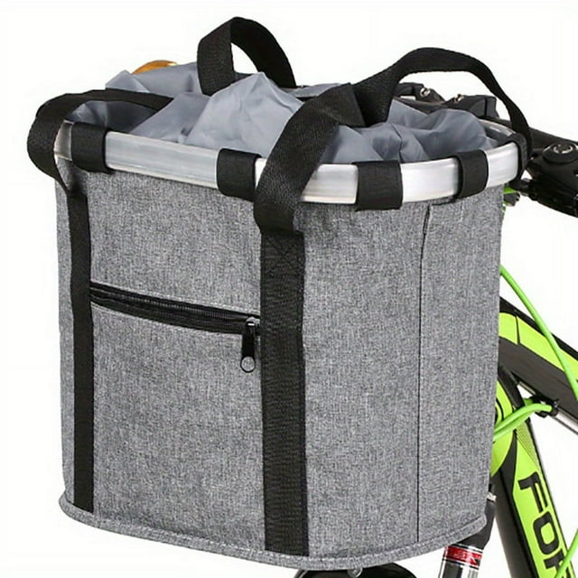 SUTENGDA Spacious Foldable Bike Basket - Convenient Bike Baskets for Easy Storage and Transport with Removable Handlebar Bag and Compact Design