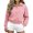 Pink, variant on Fleece Cropped Sweatshirt for Women Half Zip Mock Neck Sweatshirts Long Sleeve Lightweight Pullover Tops Drop Shoulder Casual Y2k Clothes buzos para mujer Pink S
