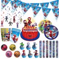 thumbnail image 2 of Spidey And His Amazing Friends Birthday Decorations Tableware Kit Plates Cups Tablecloth Backdrop Balloons Child Party Supplies, 2 of 5