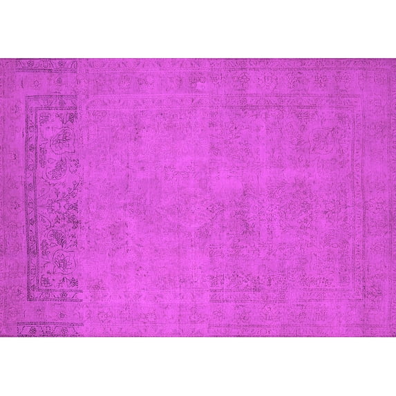 Ahgly Company Indoor Rectangle Oriental Pink Industrial Area Rugs, 7' x 10'