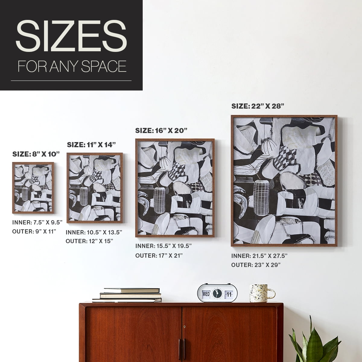 Beverlywood City Forms Framed Print in Brown Solid Wood Framed Print No Nail Hanging
