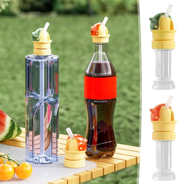 Cabezal de conversión de pajita de botella de agua para niños | Accesorio de boquilla portátil a prueba de fugas para botellas de boca ancha y estrecha | Top de silicona desmontable para bebés