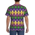 thumbnail image 3 of Bixox Men's Mardi Gras4 Printed Short Sleeve Skinny Athletic T-Shirt, 3 of 6