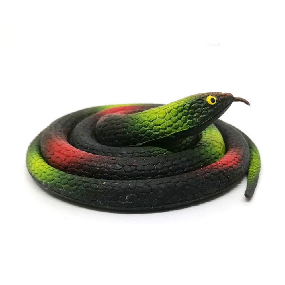 Realistic Garden Rubber Snake Fake Snakes for Fool's Day Halloween Novelty Toy 