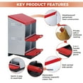 thumbnail image 4 of EuKer 2 x 2 Hole Metal Nesting Boxes for Chickens, Roll Away Nesting Boxes with Removable Tray for Backyard Coop, Red, 4 of 9