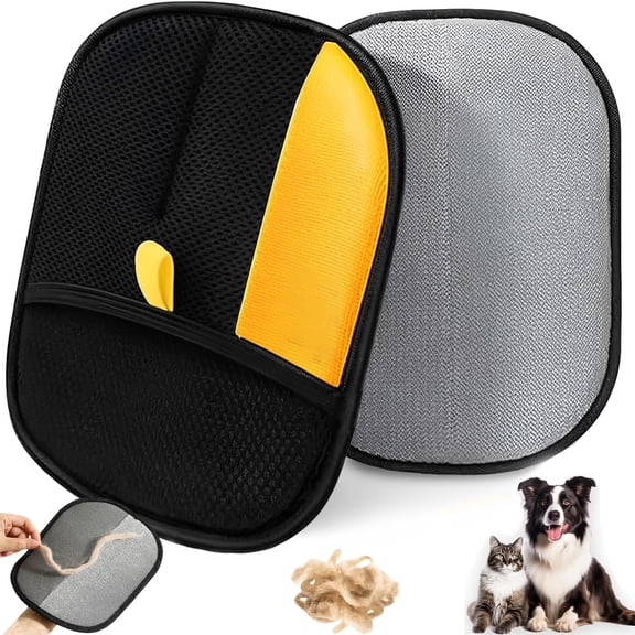 Pet Hair Removal Glove for Cats & Dogs, Electrostatic Gloves Pet Hair Remover, Washable Reusable Dogs Cats Hair Gloves for Furniture Bed Sheets Couch Clothes Carpet Car Seat