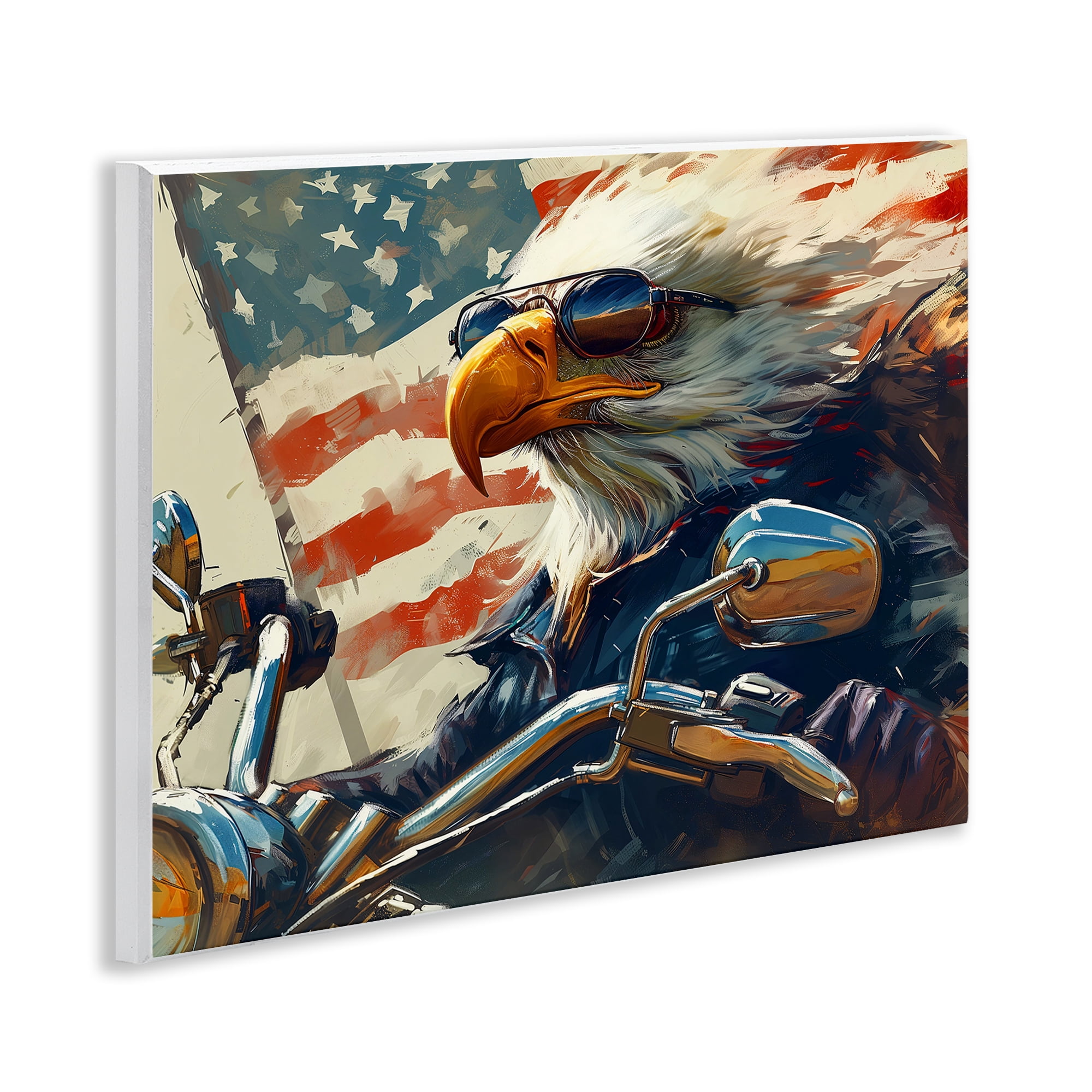 Stupell Industries Patriotic Bald Eagle Animals & Insects Painting Unframed Art Print Wall Art, 14 x 11