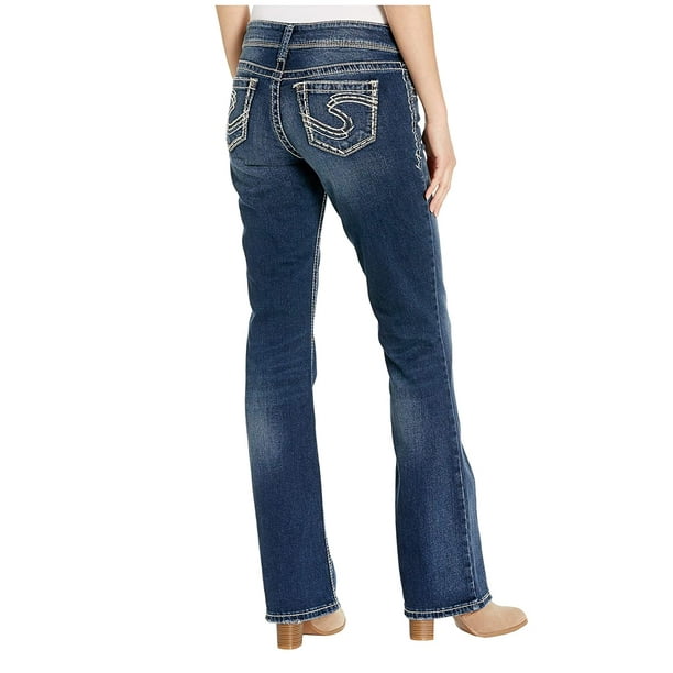 Silver Jeans Silver Jeans Co Suki High Rise Curvy Fit Bootcut Jeans L9516sjb376 Indigo Walmart Com Walmart Com