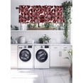 thumbnail image 5 of Christmas Valances for Windows, Red Black Plaid Reindeer Pine Tree Leaf Snowflakes Light Filtering Window Treatment Valances, Rod Pocket Small Curtains for Kitchen/Bathroom, 42"x18", 5 of 9