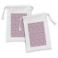 thumbnail image 1 of Panda Fabric Pouch Set of 2, Continuous Waving Greeting Panda Bear Animal Bambus Lover Print, Small Drawstring Bag for Toiletries Masks and Favors, 9" x 6", Pale Pink Charcoal Grey, by Ambesonne, 1 of 2