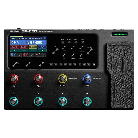 Pedal multiefectos para guitarra/bajo Valeton GP-200 con expresión