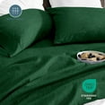 thumbnail image 6 of Bare Home Premium 1800 Collection 4-Piece Bed Sheet Set, King, Heathered Forest Green, 6 of 9