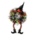 thumbnail image 3 of Corona de cinta de Halloween Corona de Halloween para puerta de entrada 75 cm x 40 cm Corona artificial decorativa Percha de guirnalda para decoración Macarena corona de halloween, 3 of 8