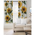 thumbnail image 2 of Summer Sunflowers Blackout Curtains for Bedroom Living Room Darkening Curtains 84 Inch Length 2 Panels Set Farmhouse Watercolor Floral Wooden Window Curtain Window Treatment Grommet Drapes 52"x84", 2 of 9