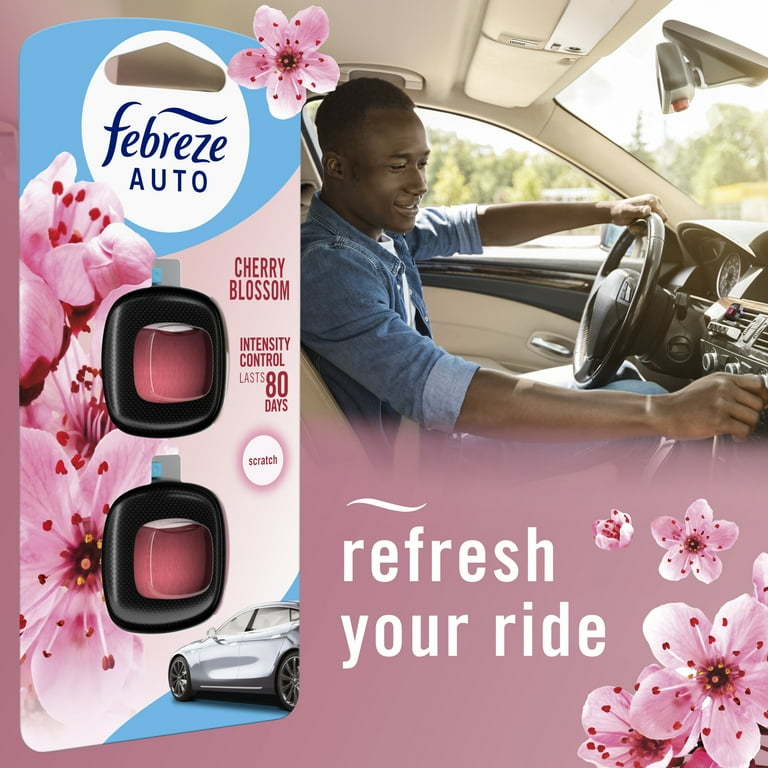 Febreze, Car Air Freshener Vent Clip, Cherry Blossom Scent, 2 Pack