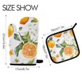thumbnail image 2 of Yayeee Oven Mitts and Pot Holder Set of 2 Heat Resistant Kitchen Gloves Baking Hot Pad, Orange Watercolor Bees, 2 of 5