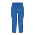 thumbnail image 6 of Minjewel Capri Pants for Women - Summer Solid Lace Trim Simple Base Layer Yoga Cropped Pants - Wearable as Outside Bottoms,Blue S, 6 of 6