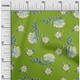 thumbnail image 1 of oneOone Silk Tabby Green Fabric Leaves & Flower Floral Sewing Craft Projects Fabric Prints By Yard 42 Inch Wide, 1 of 4