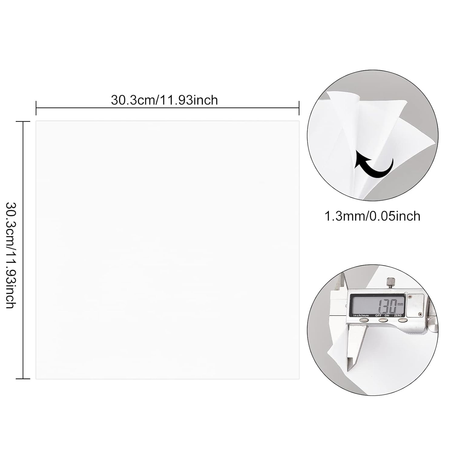 10 Sheet 12x12inch Double Sided Adhesive Foam Sheets 1mm Thick White Craft Adhesive Tape Sheet for Scrapbooking Crafting
