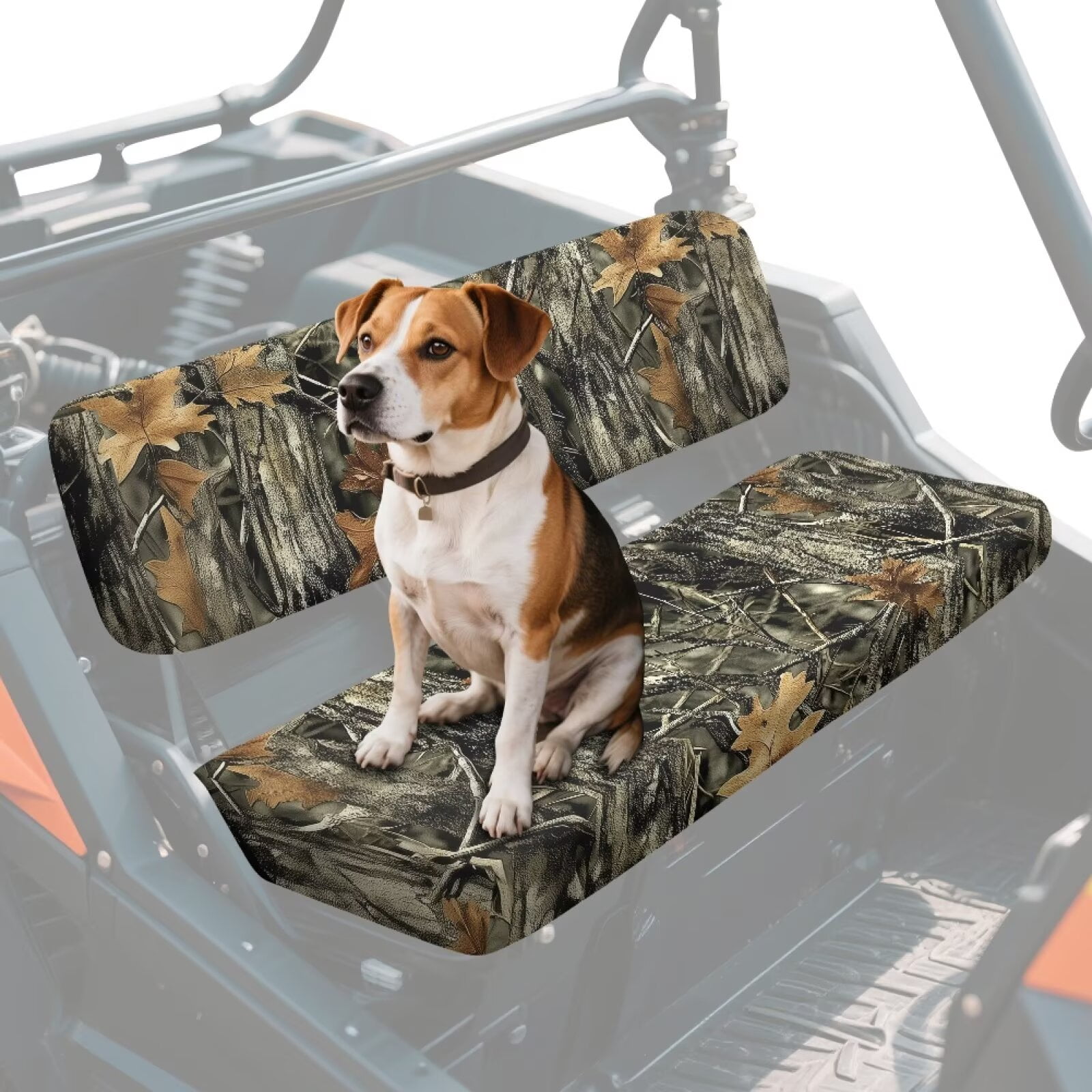XYZCANDO Brown Camo Forest UTV Seat Covers for Kawasaki Mule 3010 2 Pieces UTV Seats Cover Accessory Part Mule Accessory Parts Replacement Bench Seat Covers Full Protection