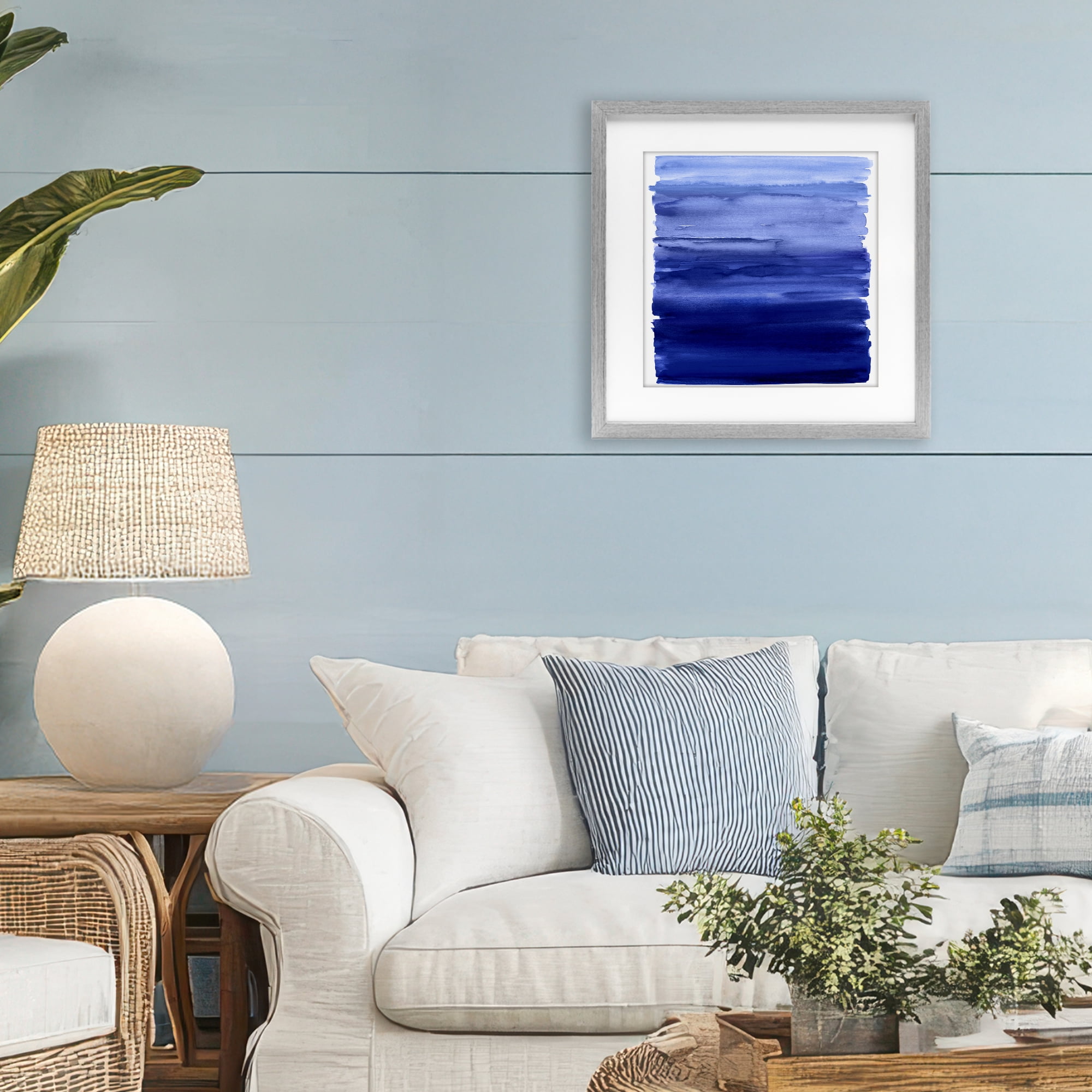 Stupell Industries Indigo Ombre Gradient Gray Framed Print Under Glass, design by Allie Corbin