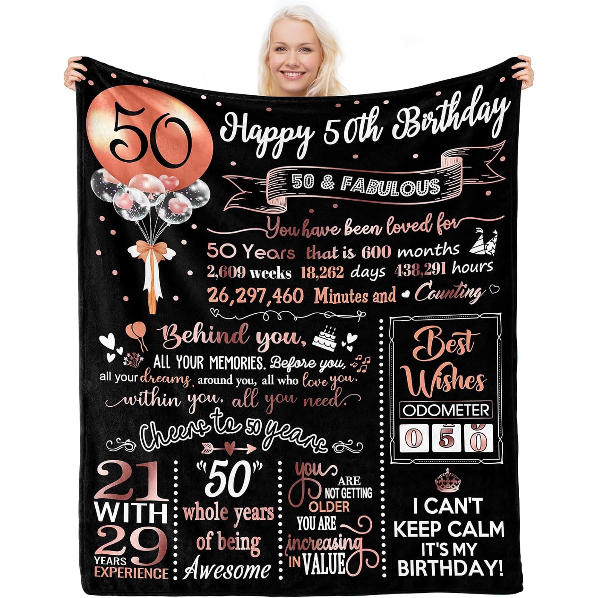 50th Birthday Gifts for Women Men 1973 50th Birthday Blanket Happy 50th Birthday Gifts Decorations 50th Birthday Gift Ideas Cool 50 Year Old Gifts for Women Friends Wife Husband Sister Turning 50