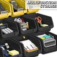 thumbnail image 5 of Wall Mounted Storage Bins Organizer Set, 30PCS Plastic Nut & Bolt Organizer with Pegboard, Screw Storage Bins for Garage, Workshop, Craft & Hardware Organization (Yellow & Black, Small), 5 of 7