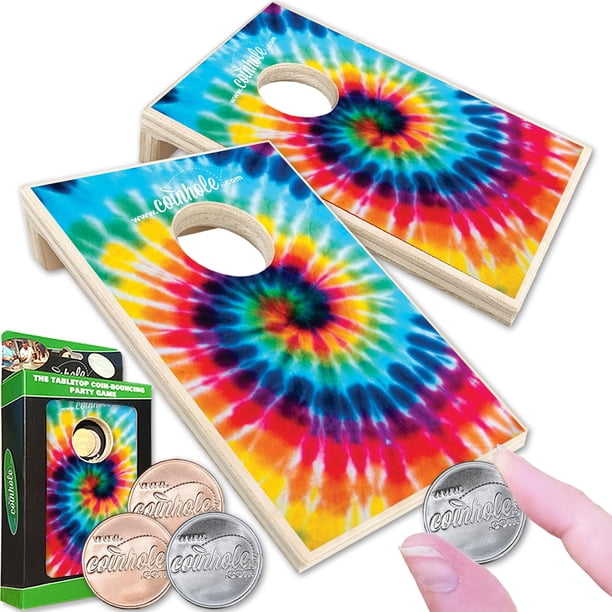 Set de juego de escritorio Coinhole para juego de mesa con monedas y pegatina