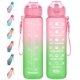 thumbnail image 1 of Enerbone Botella de agua de 32 oz con tiempos para beber y pajita, botellas motivacionales para beber, correa de transporte, a prueba de fugas, libre de BPA y tóxicos, garantiza lo suficiente para hac, 1 of 1