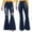 Dark Blue, variant on Babysbule Womens Flare Jeans Pants Women's Fashion Denim Button Zipper Solid High Waist Pockets Jean Wide Leg Trousers