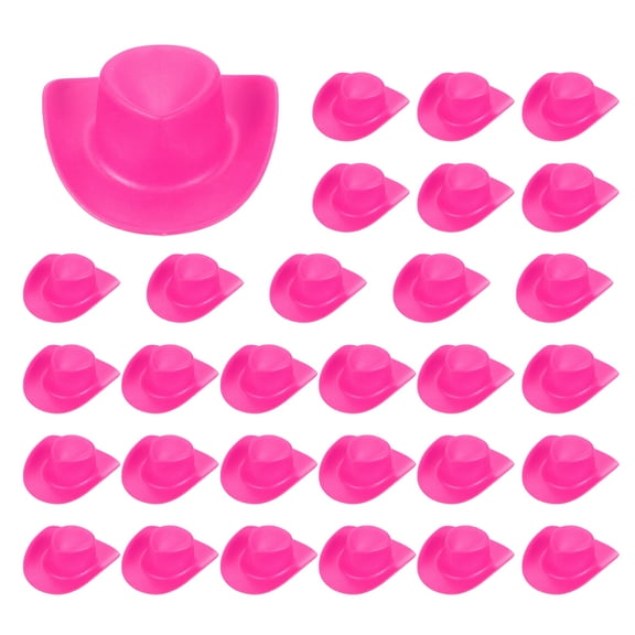 Uxcell Mini Cowboy Hat, Plastic Rose Red Tiny Cowboy Cow Girl Hats for Party Decoration