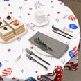thumbnail image 4 of 4th of July Patriotic Round Tablecloth 60 Inch American Flag Red Truck Floral Gnome Table Cloth Independence Day Memorial Day Polyester Table Cover for Kitchen Dining Room Indoor Outdoor Home Decor, 4 of 6