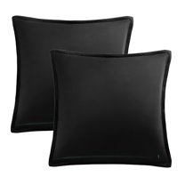 AUQ 2Pcs 20"X20" Decorative Velvet Throw Pillow Covers Soft Square Cushion Covers Black Pillow Covers