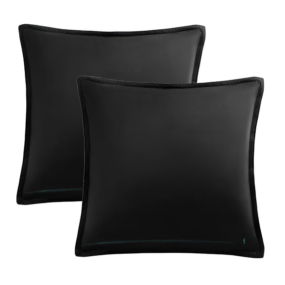 AUQ 2Pcs 20"X20" Decorative Velvet Throw Pillow Covers Soft Square Cushion Covers Black Pillow Covers
