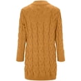 thumbnail image 5 of Women Casual Long Solid Sleeve Color Button Open Stitch Coat Cardigans Long Outwear Top, 5 of 5