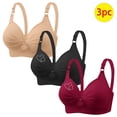 thumbnail image 2 of Yuyuzo 3PCS Bras for Women Push up Full Coverage Comfortable Plus Size Soft Seamless Wireless Bras, 2 of 7