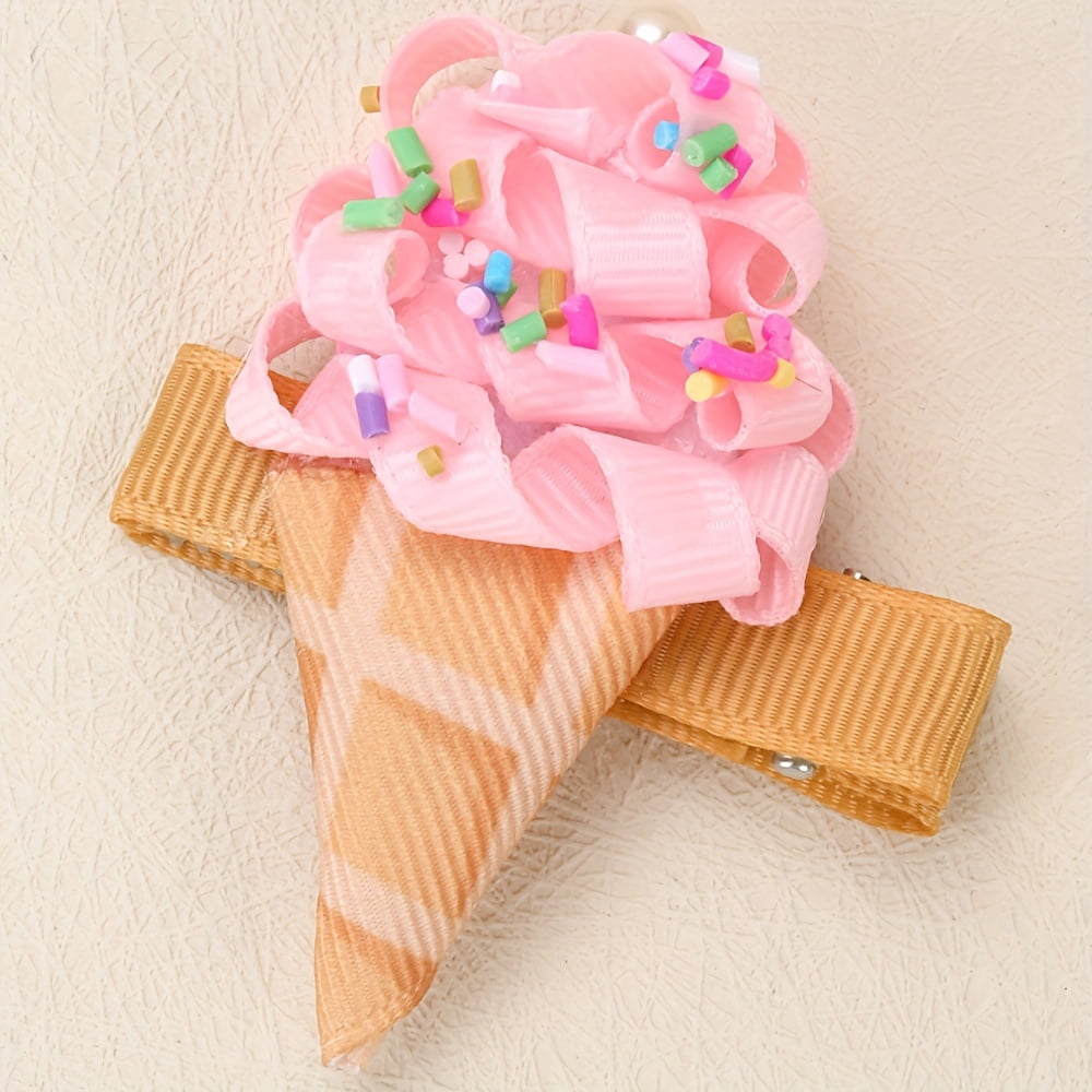 Cute ice cream themed cartoon hair clip, a must-have side clip for summer parties