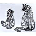 thumbnail image 5 of Panel de 2 piezas: gato 40 x 26 cm y 30 x 18 cm en negro - Decoración de pared - Arte decorativo de pared - Recortable - Adornos geométricos - Adorno colgante - Hecho en Europa, 5 of 5