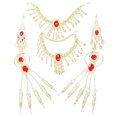 thumbnail image 1 of KAKOWELY 1 juego de joyas para danza del vientre para mujer, cadena para la cabeza, pulsera, collar, pendientes colgantes para actuación, 1 of 4