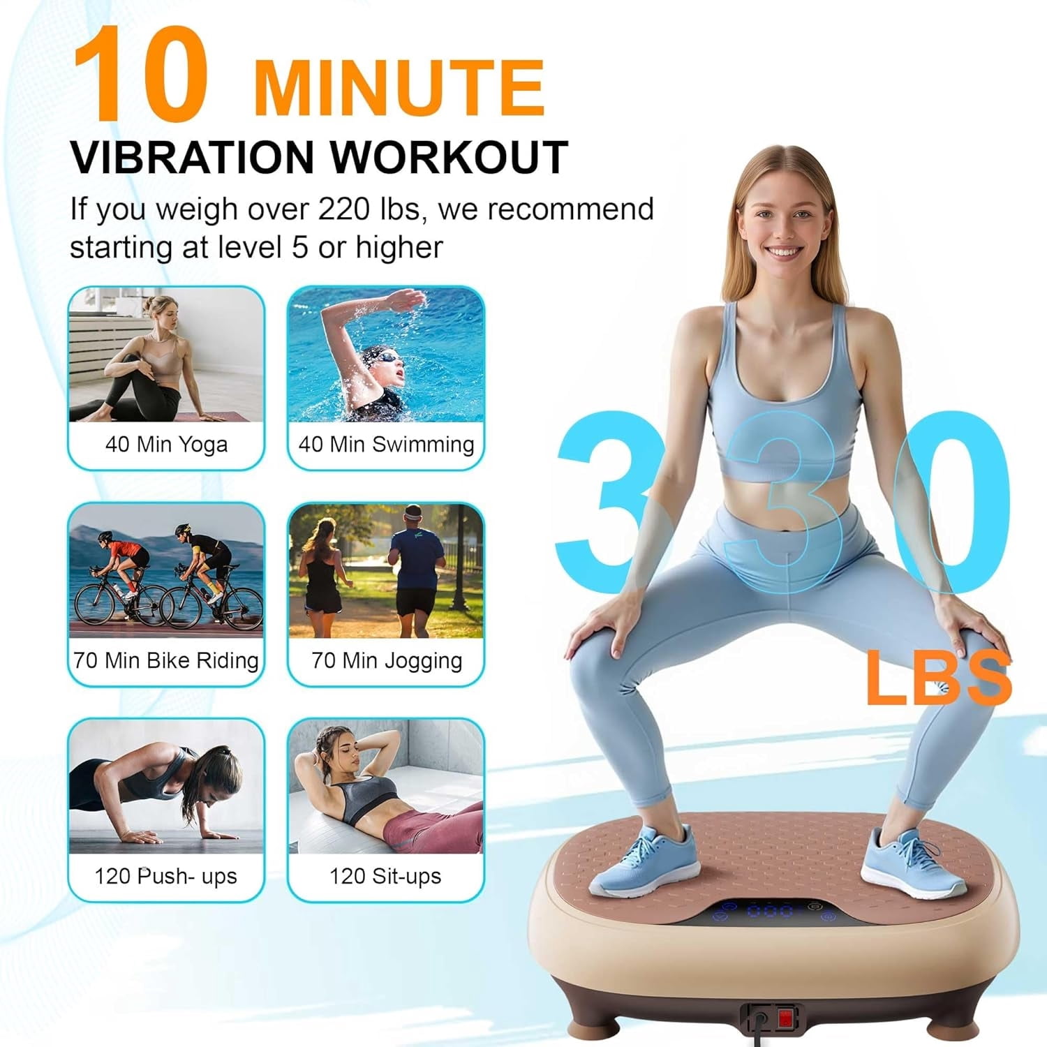LEERCON Vibration Plate Exercise Machine, Home Fitness, Whole Body Workout, 330 Lbs Capacity, Remote Control