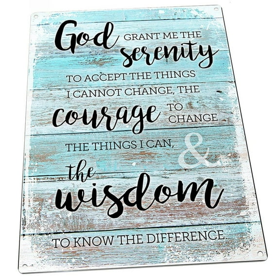 Serenity Prayer 9"x12" Metal Sign, Wall Decor for Studio or Office