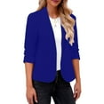 thumbnail image 4 of Pyhlmscde Women Cardigan Sweater Chunky Jacket Coat Fall Outwear Trendy Outfits, Business Casual Outfits for Women, Suit Jackets for Women, Women's Blazers & Suit Jackets Blue2 M, 4 of 6