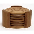 thumbnail image 1 of Lipper International sous-Verres Ronds en Bois de Bambou, Ensemble de 7 Pcs, 1 of 3