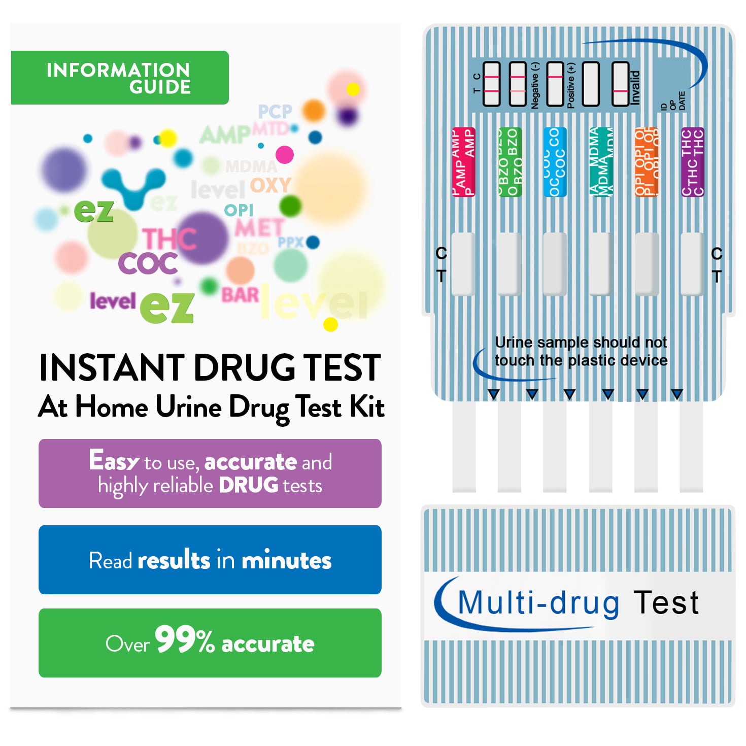 Urine Drug Test Strips Color Chart