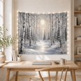 thumbnail image 5 of Winter Birch Grove with Snowy Path and Ethereal Light, Serene Boho for Nature Lovers, Tranquil Forest Wall Art, Christmas Gift Tapestry Wall Hanging for Bedroom and Living Room, 5 of 7