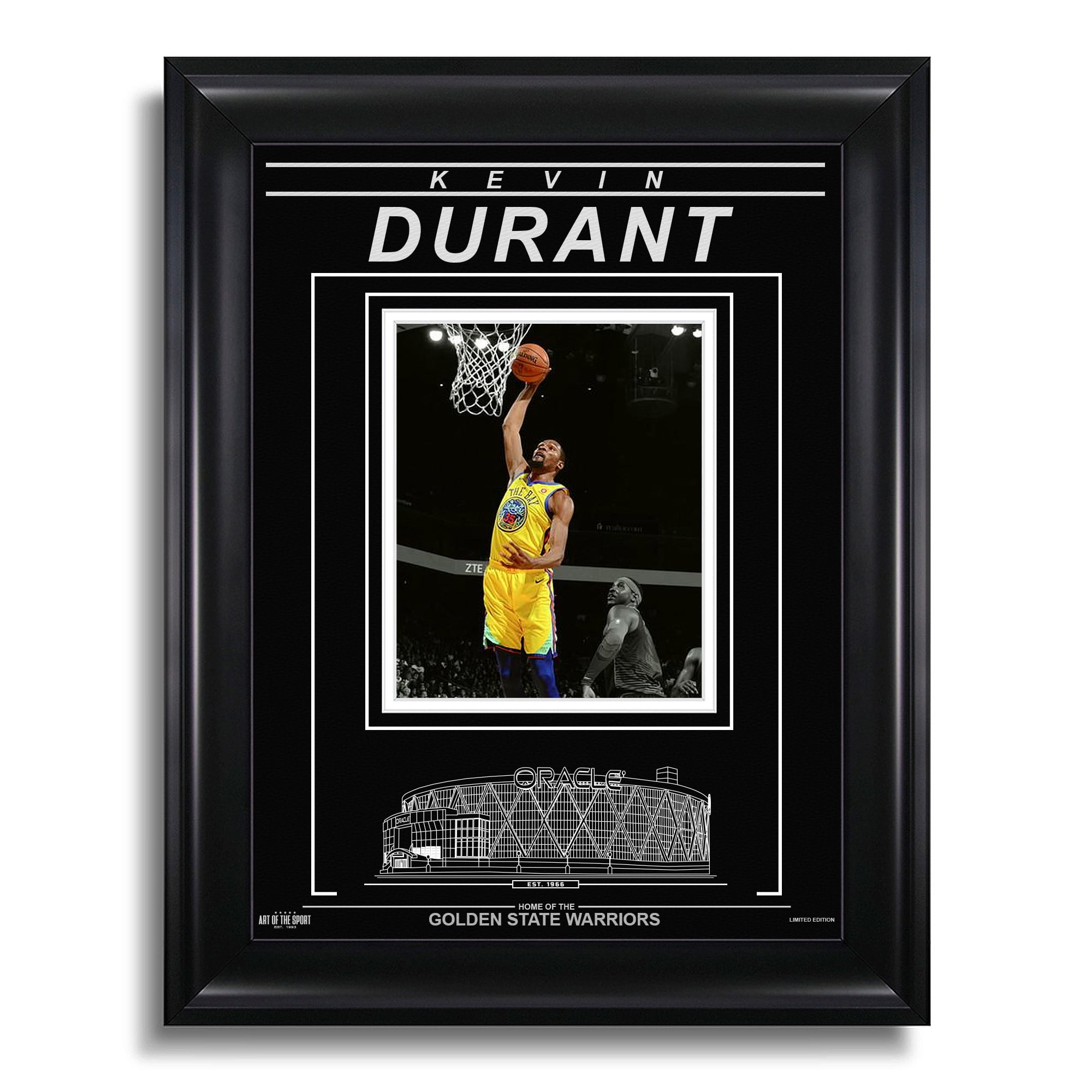 Kevin Durant Golden State Warriors Engraved Framed Photo Action