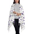 thumbnail image 2 of Zufioo Lavender Bicycle Print Long Plush Tassel Scarf, Winter Shawl Accessories for Women, 2 of 8