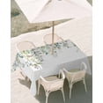 thumbnail image 3 of 54x80 Inch Outdoor Tablecloth with Umbrella Hole Zipper Rectangle Sage Green Eucalyptus Rectangular Tablecloths Outside Waterproof Pink Floral Buds Summer Pastoral Patio Table Cover for Picnic Party, 3 of 8
